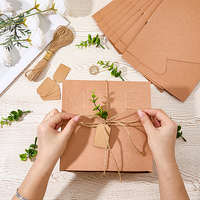 8Pcs Square Folding Kraft Paper Mailer Boxes CON-CP0001-018C-1