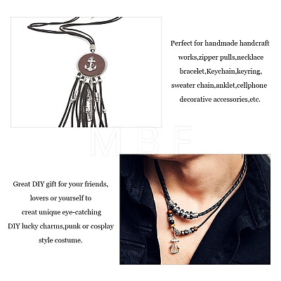 Tibetan Silver Anchor & Helm Pendants TIBEP-PH0004-15AS-1