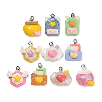 Opaque Resin Pendants RESI-B047-07-1