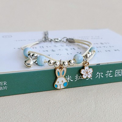 Cute Cartoon Alloy Enamel Multi-strand Charm Bracelets WG000A8-09-1