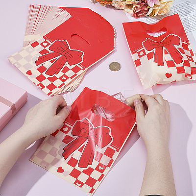 100Pcs Bowknot Printed Eco-Friendly Reusable Bags ABAG-SP0001-61A-D-1