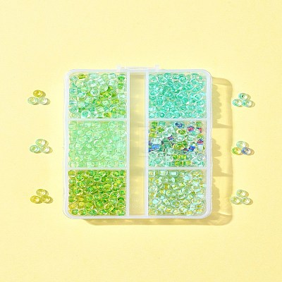 Transparent 45G 6 Colors 6/0 Glass Round Seed Beads SEED-FS0001-30-1