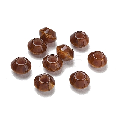 Opaque Resin European Saucer Beads RESI-F073-11B-1