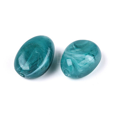Oval Imitation Gemstone Acrylic Beads OACR-R052-09-1