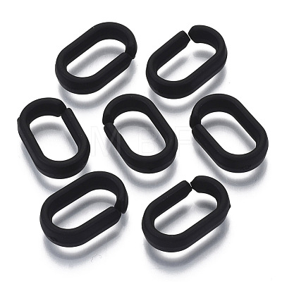 Opaque Spray Painted Acrylic Linking Rings OACR-S021-65A-C01-1