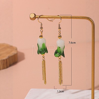 Handmade Lampwork Dangle Earrings WG9840F-01-1