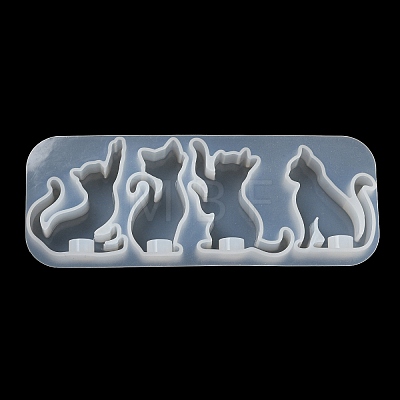 Cat Shape Pendant DIY Silhouette Silicone Mold DIY-K067-02C-1