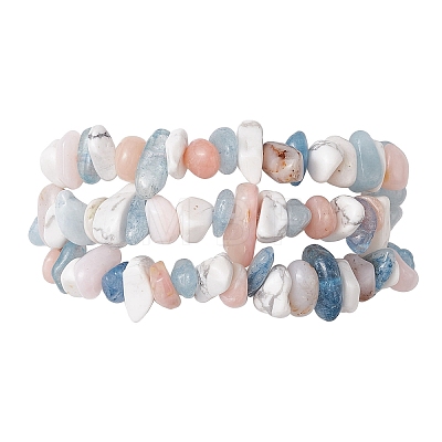 3Pcs Adjustable Natural Gemstone Braided Bracelet Sets for Women BJEW-JB10999-1