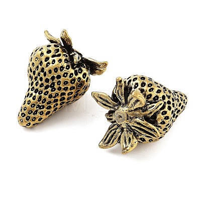 Brass Strawberry Figurines Statues for Home Desktop Feng Shui Ornament DJEW-Z008-04AB-1