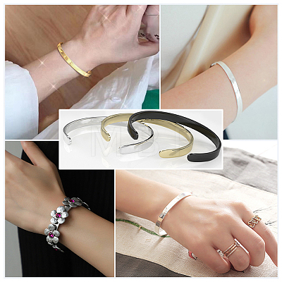 10Pcs Aluminum Bangle Blanks MAK-BBC0001-34-1
