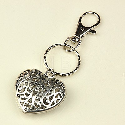 Valentines Day Gifts Tibetan Style Heart Keychain KEYC-JKC0009-25-1