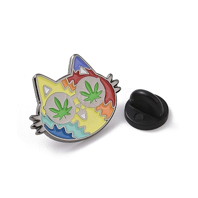Cartoon Rainbow Color Cat Shape Alloy Enamel Pin Brooch JEWB-R268-02C-1