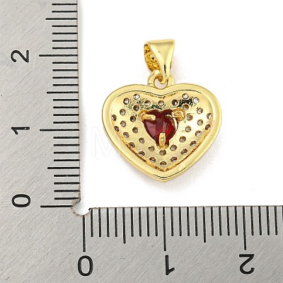 Heart Rack Plating Brass Micro Pave Cubic Zirconia Charms KK-Z053-17G-02-1