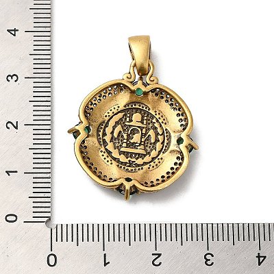 Brass with Cubic Zirconia & Enamel Pendants KK-Z033-08AS-1