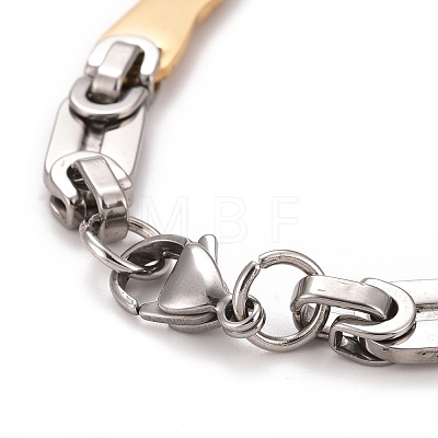 Vacuum Plating 304 Stainless Steel Bar Link Chains Necklace STAS-E160-19GP-1