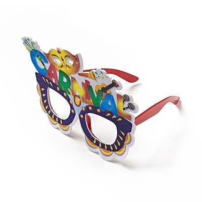 Felt Brazil Carnival Eyeglasses Frame Decoration AJEW-G044-01C-1