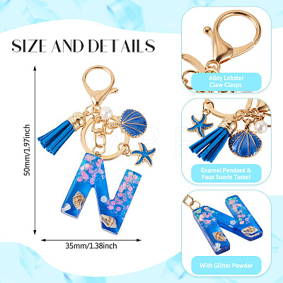 Star Resin & Shell Keychains KEYC-TAC00087-01N-1