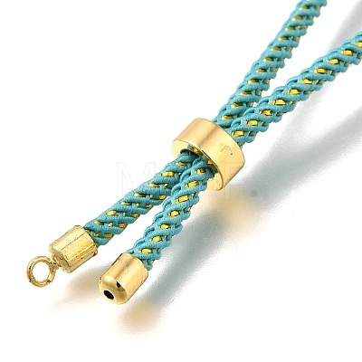 Braided Cotton Cord Slider Bracelet Making MAK-R001-01G-27-1