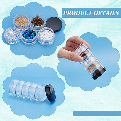 Plastic Bead Screw Together Stacking Jars CON-WH0092-53A-1