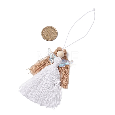 Polyester & Glass Angel Pendant Decorations HJEW-JM04648-1