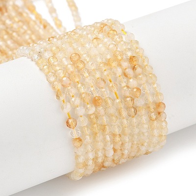 Heated Natural Citrine Beads Strands X-G-L622-C05-3mm-B-1