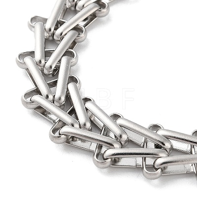 304 Stainless Steel Triangle Link Chain Bracelets for Women BJEW-G712-10P-1