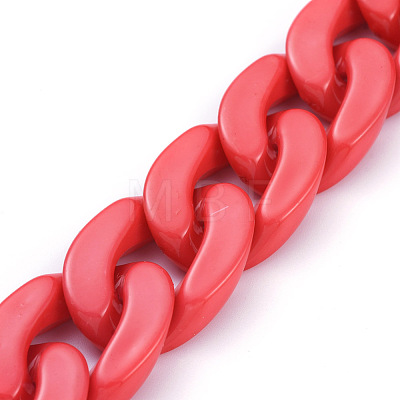 Handmade Opaque Acrylic Curb Chains AJEW-JB00564-1