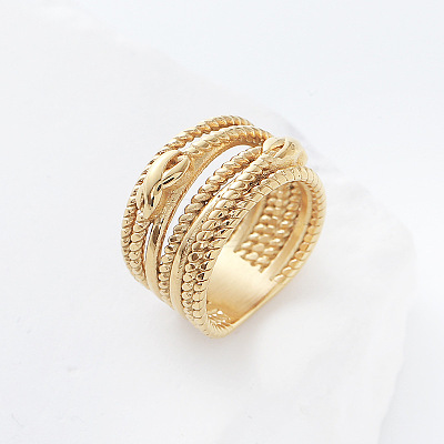 304 Stainless Steel Twisted Wire Design Finger Rings LS-DM2174-8-1
