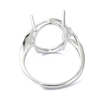 Adjustable 925 Sterling Silver Ring Components STER-K179-24P-1