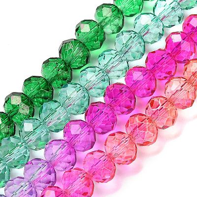 Transparent Painted Glass Beads Strands DGLA-A034-T8mm-A03-1