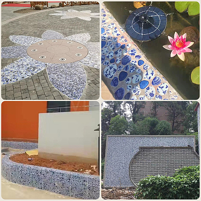 500G 4 Styles Mosaic Tiles Porcelain Cabochons DIY-SP0007-73-1