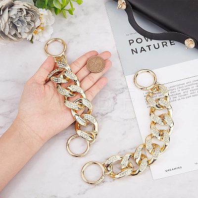 Plastic Rhinestone Curb Chain Bag Straps FIND-WH0003-42A-1