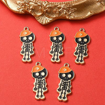 5Pcs Alloy Enamel Pendants ENAM-YW0002-49A-1