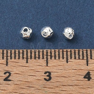 304 Stainless Steel Hammered Round Spacer Beads SA-CBA37BC-01D-S-1