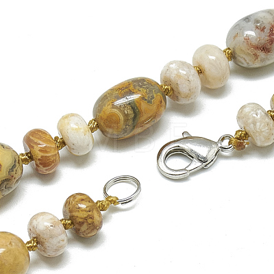 Natural Crazy Agate Beaded Necklaces NJEW-S390-26-1