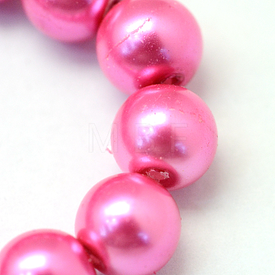 Baking Painted Pearlized Glass Pearl Round Bead Strands HY-Q330-8mm-54-1