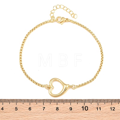 Brass Heart Link Bracelets for Women KK-CBA68DA-02-1