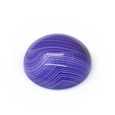 Dyed Natural Striped Agate/Banded Agate Cabochons G-R348-16mm-04-1