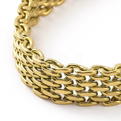 304 Stainless Steel Mesh Chain Bracelet for Men Women BJEW-P286-02G-1