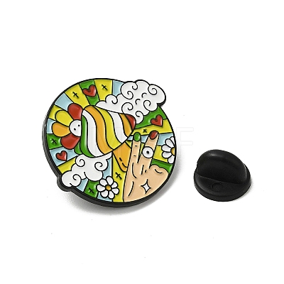 Cartoon Mushroom Flower Cloud Enamel Pins JEWB-P030-O01-1