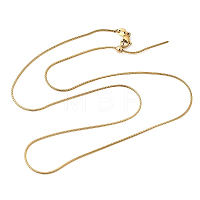 0.9MM Unisex 304 Stainless Steel Round Snake Chain Necklaces NJEW-P356-04G-1