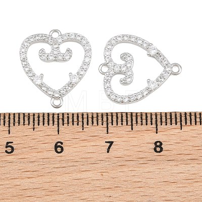 Brass Micro Pave Clear Cubic Zirconia Connector Charms CU-CBA7BFE-03G-P-1