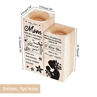 Wooden Candle Holder AJEW-WH0257-005-1