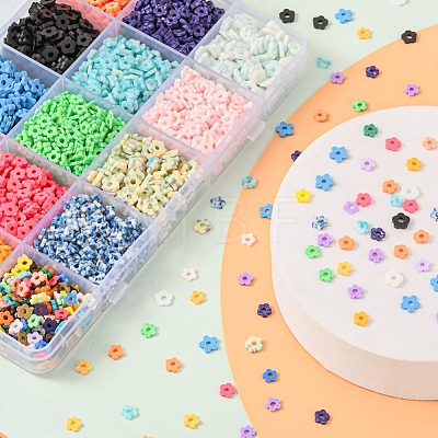 97.5G 15 Colors Handmade Polymer Clay Beads Set CLAY-YW0001-51-1