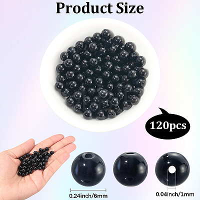 120Pcs Natural Black Onyx Beads G-PA0001-06A-1