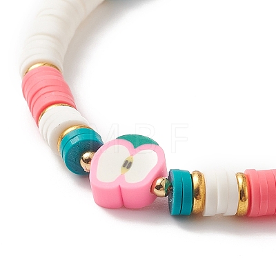 4Pcs 4 Style Handmade Polymer Clay Heishi Stretch Bracelets Set BJEW-TA00237-1
