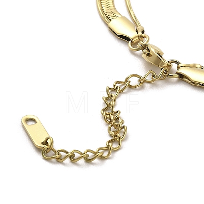 304 Stainless Steel Snake Chains 3 Layer Necklace for Women NJEW-C028-01G-1