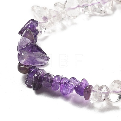 Natural Quartz Crystal & Amethyst Beads Strands G-L610-A27-01-1