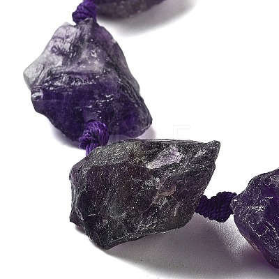Raw Rough Natural Amethyst Beads Strands G-J388-A11-01-1