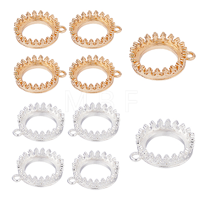10Pcs 2 Colors Electroplating Brass Pendant Cabochon Settings KK-FH0007-83-1